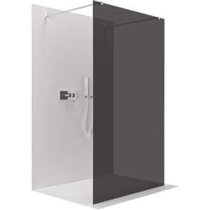 CERANO Sprchová zástěna Walk-in Onyx Duo L/P 10 mm hranatá vzpěra chrom, grafitové sklo 160x200 CER-8050BD7267 obraz