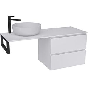CERANO Koupelnová skříňka Carole bílá matná + deska pod umyvadlo Navira Slim 18 mm + konzole černá 120x49, 8x46 CER-606102 obraz