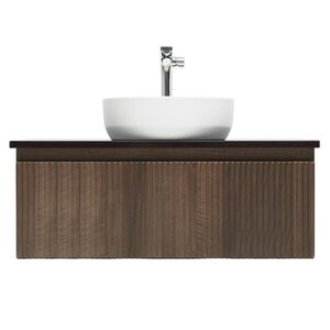 Koupelnová skříňka s umyvadlem a baterií SAT Evolution 98x30x44, 8 cm ořech mat SATEVO100NADBUB SATEVO100NADBUB obraz