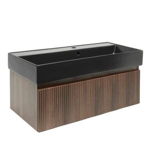 Koupelnová skříňka s umyvadlem SAT Evolution 98x30x44, 8 cm ořech mat SATEVO100NAU2B SATEVO100NAU2B obraz
