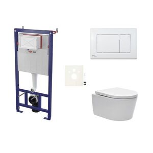 Cenově zvýhodněný závěsný WC set SAT do lehkých stěn / předstěnová montáž + WC SAT Brevis SIKOSSBR20K SIKOSSBR20K obraz