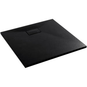 CERANO Sprchová vanička čtvercová Gusto SMC/minerální kompozit strukturovaná černá matná 80x80x3 CER-414563 obraz