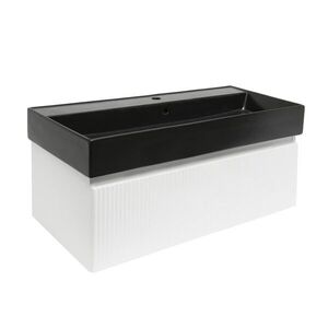 Koupelnová skříňka s umyvadlem SAT Evolution 98x30x44, 8 cm bílá mat SATEVO100WMU2B SATEVO100WMU2B obraz