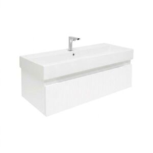 Koupelnová skříňka s baterií a umyvadlem SAT Evolution 98x30x44, 8 cm bílá mat SATEVO100WMU2BA SATEVO100WMU2BA obraz
