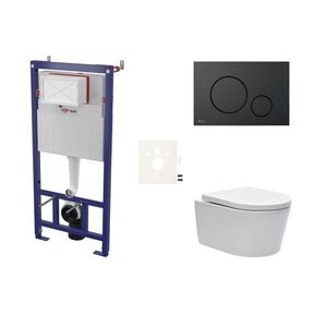 Cenově zvýhodněný závěsný WC set SAT do lehkých stěn / předstěnová montáž + WC SAT Brevis SIKOSSBR68K SIKOSSBR68K obraz