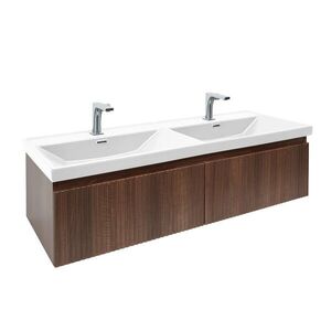 Koupelnová skříňka s umyvadlem SAT Evolution 118x30x44, 8 cm ořech Aida mat SATEVO120NAU5BA SATEVO120NAU5BA obraz