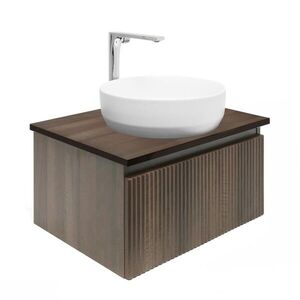 Koupelnová skříňka s umyvadlem a baterií SAT Evolution 58x30x44, 8 cm ořech mat SATEVO100NADBUB SATEVO60NADBUB obraz