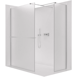 CERANO Sprchová zástěna Walk-in Onyx T L/P 8 mm hranatá vzpěra + polička/držák na ručníky chrom, mléčné sklo 80x60x200 CER-8050BD4390 obraz