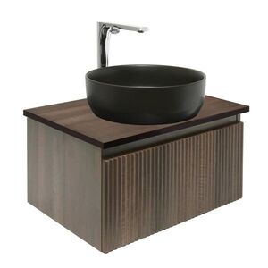 Koupelnová skříňka s umyvadlem a baterií SAT Evolution 58x30x44, 8 cm ořech mat SATEVO60NADBUC SATEVO60NADBUC obraz