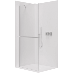 CERANO Sprchová zástěna Walk-in Onyx Y L/P 10 mm + polička/držák na ručníky chrom, transparentní sklo 150x200 CER-8050BD8649 obraz