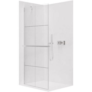 CERANO Sprchová zástěna Walk-in Onyx Y L/P 8 mm + polička/držák na ručníky chrom, industriální sklo 150x200 CER-8050BD1414 obraz