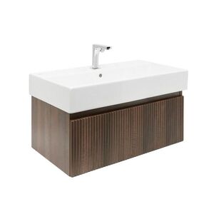 Koupelnová skříňka s baterií a umyvadlem SAT Evolution 1 78x30x44, 8 cm ořech mat SATEVO80NAU2BA SATEVO80NAU2BA obraz