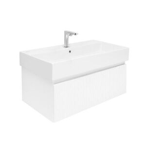 Koupelnová skříňka s baterií a umyvadlem SAT Evolution 1 78x30x44, 8 cm bílá mat SATEVO80WMU2BA SATEVO80WMU2BA obraz