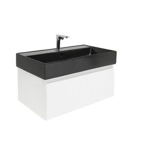 Koupelnová skříňka s baterií a umyvadlem SAT Evolution 1 78x30x44, 8 cm bílá mat SATEVO80WMU2BBA SATEVO80WMU2BBA obraz