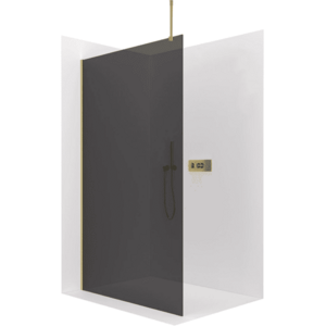 CERANO Sprchová zástěna Walk-in Onyx Top Round L/P 8 mm kulatá vzpěra zlatá, grafitové sklo 150x200 CER-8050BD1434 obraz