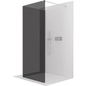 CERANO Sprchová zástěna Walk-in Onyx Corner Cube L/P 8 mm hranatá vzpěra chrom, grafitové sklo 100x30x200 CER-8050BD72331 obraz