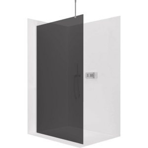 CERANO Sprchová zástěna Walk-in Onyx Top Round L/P 10 mm kulatá vzpěra chrom, grafitové sklo 130x200 CER-8050BD78186 obraz