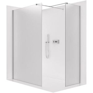 CERANO Sprchová zástěna Walk-in Onyx T L/P 8 mm hranatá vzpěra chrom, mléčné sklo 110x100x200 CER-8050BD2631 obraz