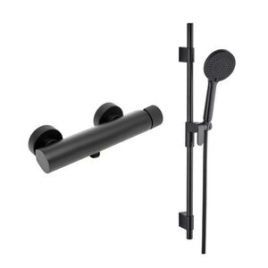 Sprchová baterie SAT Evolution se sprchovým setem 150 mm černá matná SATBSEVO268CSET1 SATBSEVO268CSET1 obraz