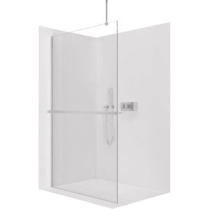 CERANO Sprchová zástěna Walk-in Onyx Top Round L/P 8 mm kulatá vzpěra + polička/držák na ručníky chrom, transparentní sklo 60x200 CER-8050BD1741 obraz