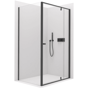CERANO Sprchový kout Santini L/P 6 mm černá matná, transparentní sklo 120x80x195 pivotový CER-429001 obraz