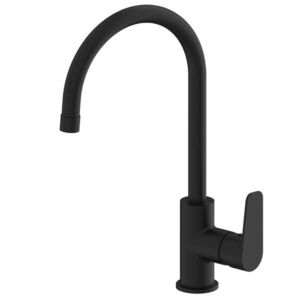 Dřezová baterie SAT Project s otočným ramínkem černá matná SATBSPRO280C SATBSPRO280C obraz