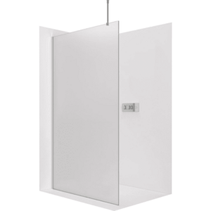 CERANO Sprchová zástěna Walk-in Onyx Top Round L/P 8 mm kulatá vzpěra chrom, mléčné sklo 110x200 CER-8050BD1522 obraz