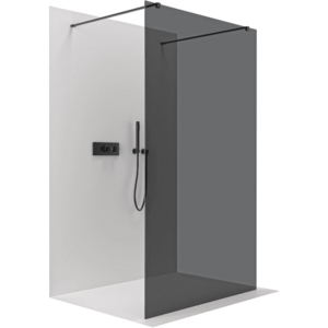 CERANO Sprchová zástěna Walk-in Onyx Duo L/P 10 mm hranatá vzpěra černá matná, grafitové sklo 120x200 CER-8050BD721512 obraz