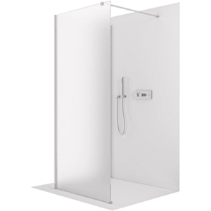 CERANO Sprchová zástěna Walk-in Onyx Corner Cube L/P 8 mm hranatá vzpěra chrom, mléčné sklo 80x70x200 CER-8050BD713507 obraz