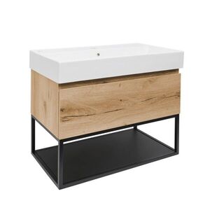 Koupelnová skříňka s umyvadlem SAT B-WAY 59x30x45 cm dub mat BWAY60OAKFU2 BWAY60OAKFU2 obraz