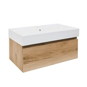 Koupelnová skříňka s umyvadlem SAT B-Way 79x30x45 cm dub BWAY80OAKU2 BWAY80OAKU2 obraz