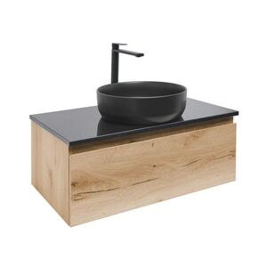 Koupelnová skříňka s umyvadlem a žulovou krycí deskou SAT B-Way 79x30x45 cm dub BWAY80OAKZUB BWAY80OAKZUB obraz