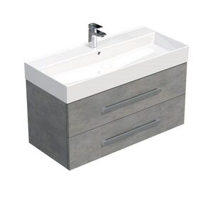 Koupelnová skříňka s umyvadlem SAT Cube Way 100x53x46 cm beton mat CUBE461002BESAT CUBE461002BESAT obraz