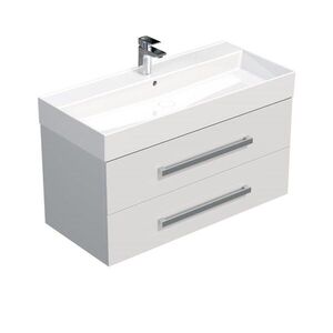 Koupelnová skříňka s umyvadlem SAT Cube Way 100x53x46 cm bílá lesk CUBE461002BISAT CUBE461002BISAT obraz