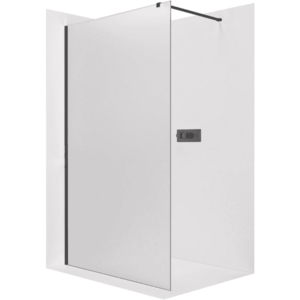 CERANO Sprchová zástěna Walk-in Onyx Cube L/P 8 mm hranatá vzpěra černá matná, mléčné sklo 160x200 CER-8050BD550 obraz