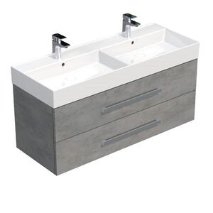 Koupelnová skříňka s umyvadlem SAT Cube Way 120x53x46 cm beton mat CUBE461202BESAT CUBE461202BESAT obraz