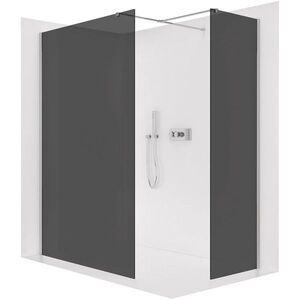 CERANO Sprchová zástěna Walk-in Onyx T L/P 8 mm hranatá vzpěra chrom, grafitové sklo 60x50x200 CER-8050BD2500 obraz