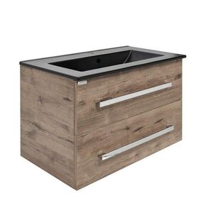 Koupelnová skříňka s umyvadlem SAT Cube Way 80x53x46 cm dub wellington mat CUBE46802DWMODC CUBE46802DWMODC obraz