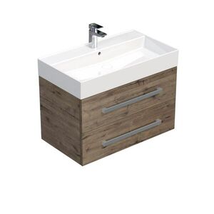 Koupelnová skříňka s umyvadlem SAT Cube Way 80x53x46 cm dub Wellington mat CUBE46802DWSAT CUBE46802DWSAT obraz