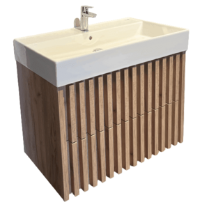 Koupelnová skříňka s umyvadlem SAT Delano 60x56x46 cm dub mat DELANO60ZDSAT DELANO60ZDSAT obraz