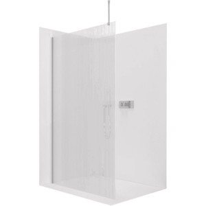 CERANO Sprchová zástěna Walk-in Onyx Top Round L/P 8 mm kulatá vzpěra chrom, rýhované sklo 80x200 CER-8050BD1591 obraz