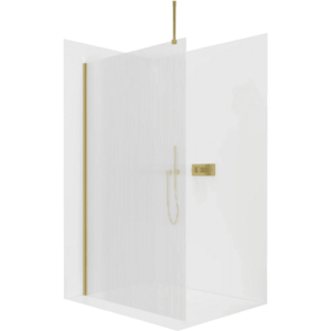 CERANO Sprchová zástěna Walk-in Onyx Top Round L/P 8 mm kulatá vzpěra zlatá, rýhované sklo 120x200 CER-8050BD1595 obraz