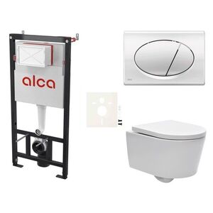 Cenově zvýhodněný závěsný WC set Alca do lehkých stěn / předstěnová montáž + WC SAT Brevis SIKOASW2 SIKOASW2 obraz