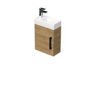 Koupelnová skříňka s umyvadlem SAT Cube Way 40x47, 5x20 cm dub Hickory mat CUBE320401DCDH CUBE320401DCDH obraz
