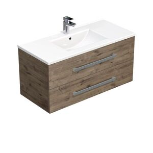 Koupelnová skříňka s umyvadlem SAT Cube Way 100x53x46 cm dub Wellington mat CUBE461002DWMOD CUBE461002DWMOD obraz