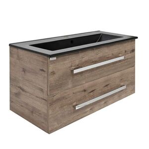 Koupelnová skříňka s umyvadlem SAT Cube Way 100x53x46 cm dub wellington mat CUBE461002DWMODC CUBE461002DWMODC obraz