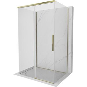 MEXEN/S Rox-3S sprchový kout 3 stěnný , posuvný 95 x 110, transparent, zlato 8C2-095-110-50-00-3S obraz