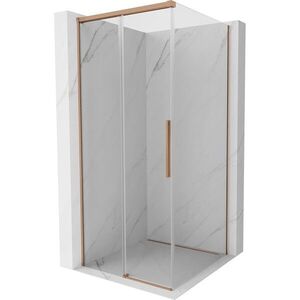 MEXEN/S Rox sprchový kout posuvný 100 x 100, transparent, měď kartáčovaná 8C2-100-100-65-00 obraz