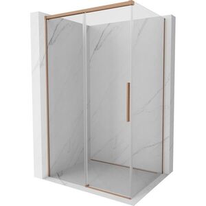MEXEN/S Rox sprchový kout posuvný 95 x 110, transparent, měď kartáčovaná 8C2-095-110-65-00 obraz