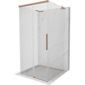 MEXEN/S Rox-3S L sprchový kout 3 stěnný , posuvný 100 x 100, transparent, měď kartáčovaná 8C2L-100-100-65-00-3S obraz